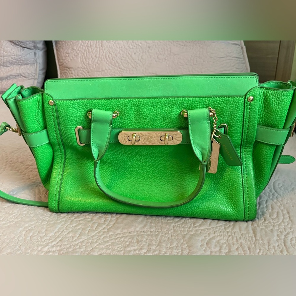 Coach Bright Green Satchel